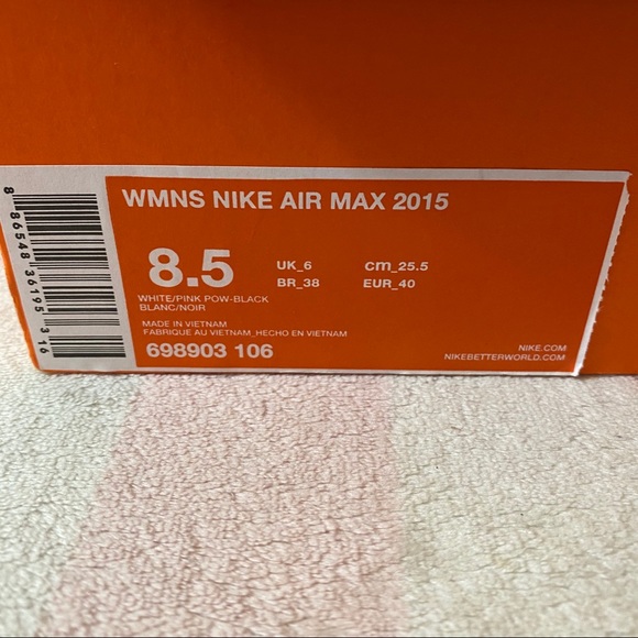 Nike Air Max White Pink Pow Black Running Sneakers - Picture 12 of 12